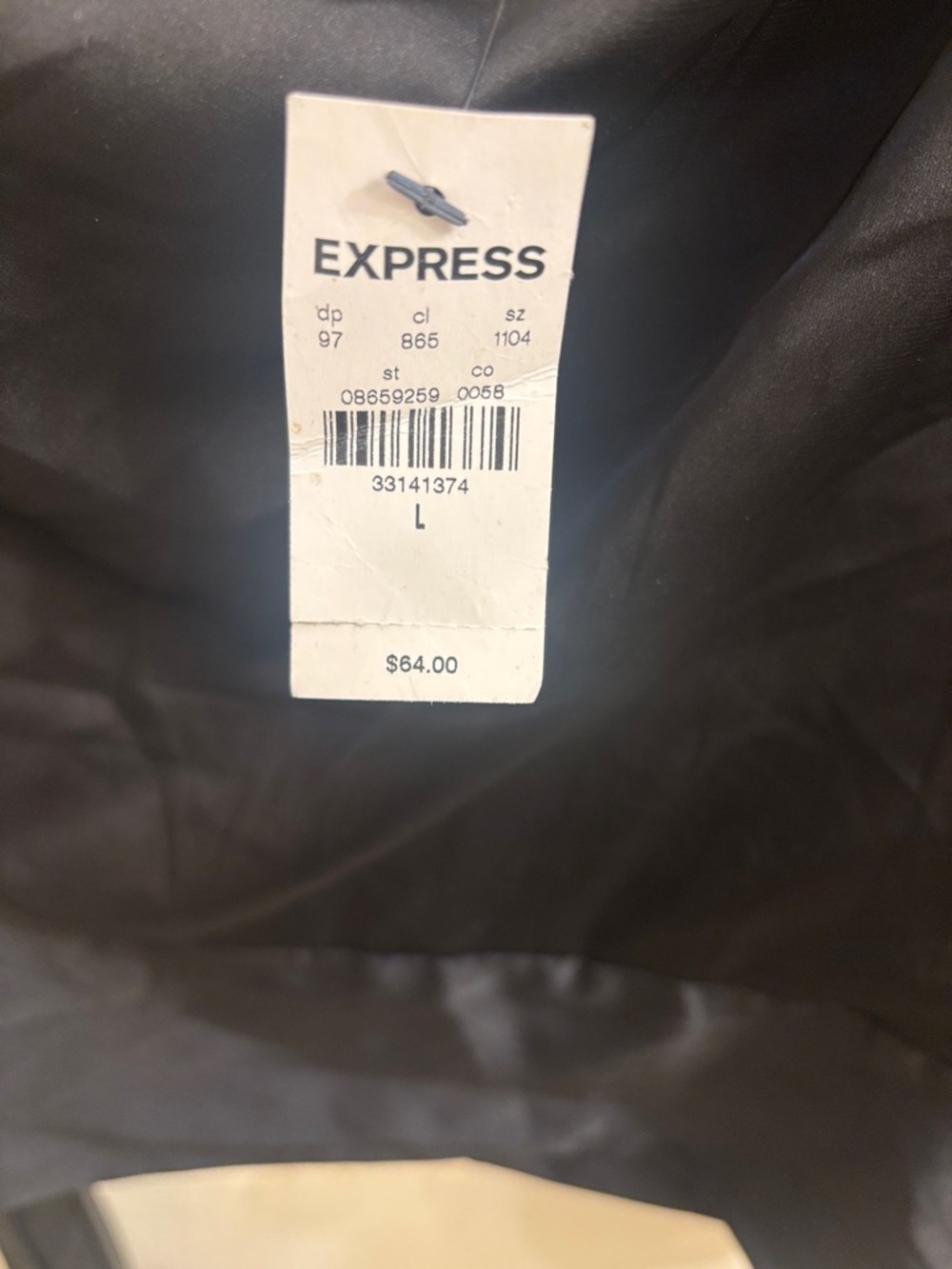 Express Asymmetric One-Shoulder Black Satin Top - Picture 2 of 2